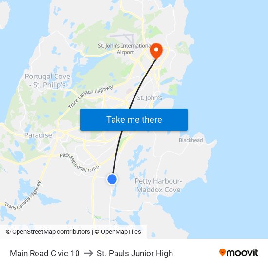 Main Road Civic 10 to St. Pauls Junior High map