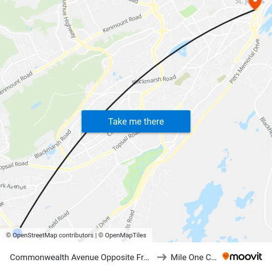 Commonwealth Ave After Richard Nolan Dr to Mile One Centre map