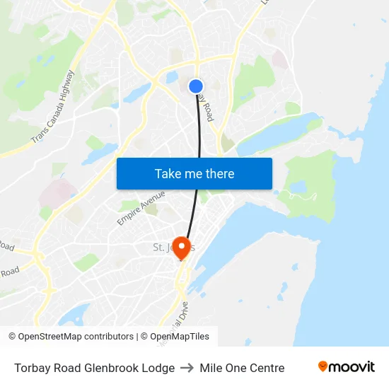 Torbay Road Glenbrook Lodge to Mile One Centre map