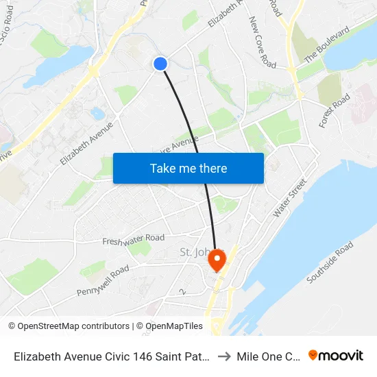 Elizabeth Avenue Civic 146 Saint Patricks Home to Mile One Centre map
