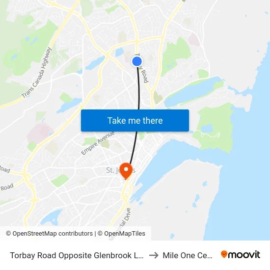 Torbay Road Opposite Glenbrook Lodge to Mile One Centre map