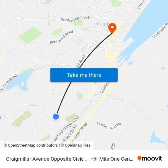 Craigmillar Avenue Opposite Civic 63 to Mile One Centre map