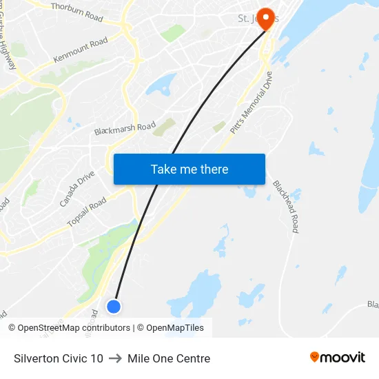 Silverton St Opp Shannon Pl to Mile One Centre map