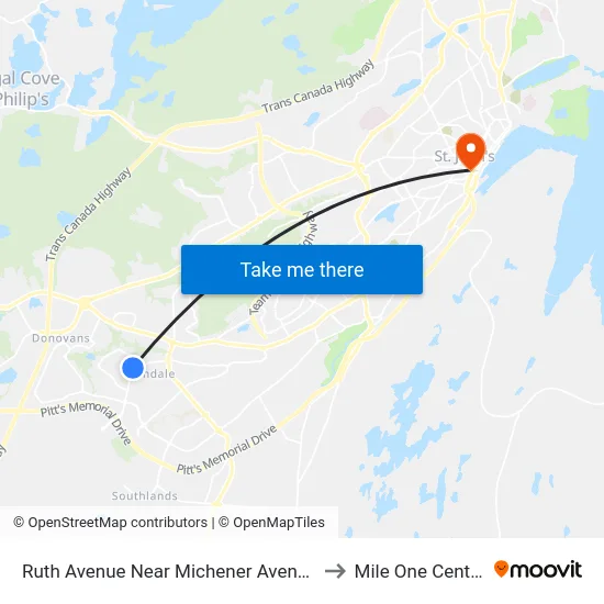 Ruth Avenue Near Michener Avenue to Mile One Centre map