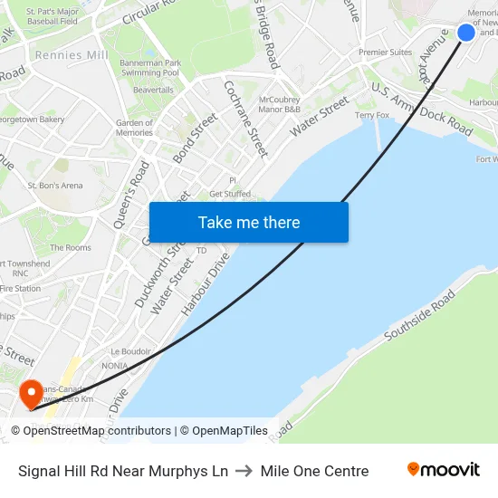 Signal Hill Rd Near Murphys Ln to Mile One Centre map