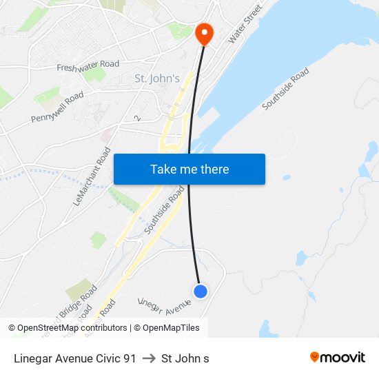 Linegar Avenue Civic 91 to St John s map
