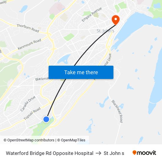 Waterford Bridge Rd Opposite  Hospital to St John s map