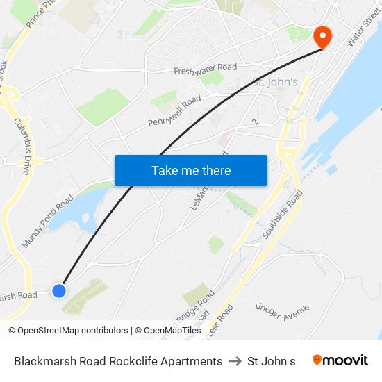 Blackmarsh Road Rockclife Apartments to St John s map