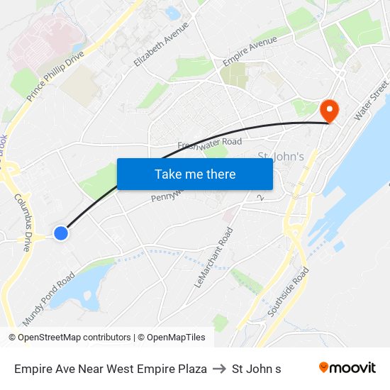 Empire Ave Near West Empire Plaza to St John s map