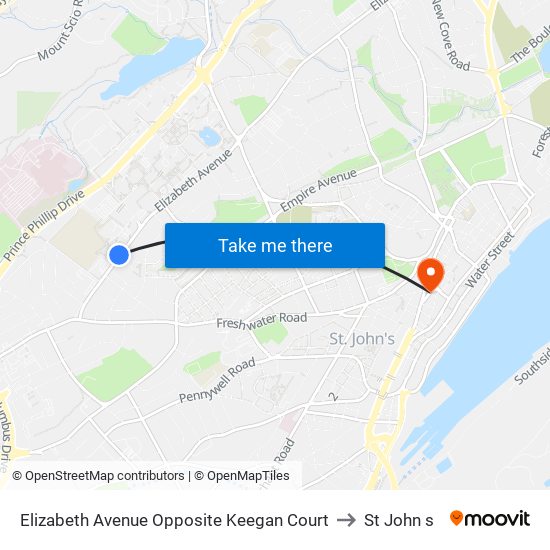 Elizabeth Avenue Opposite Keegan Court to St John s map