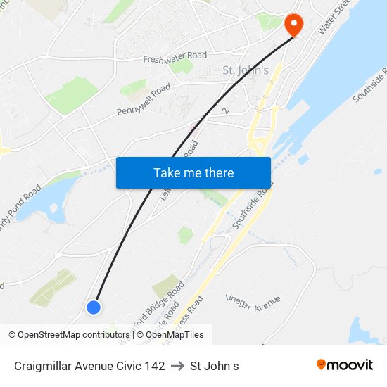 Craigmillar Avenue Civic 142 to St John s map