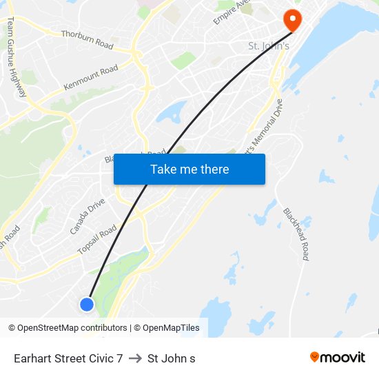Earhart Street Civic 7 to St John s map