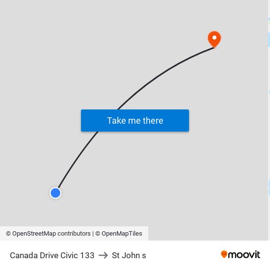 Canada Drive Civic 133 to St John s map