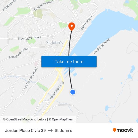 Jordan Place Civic 39 to St John s map