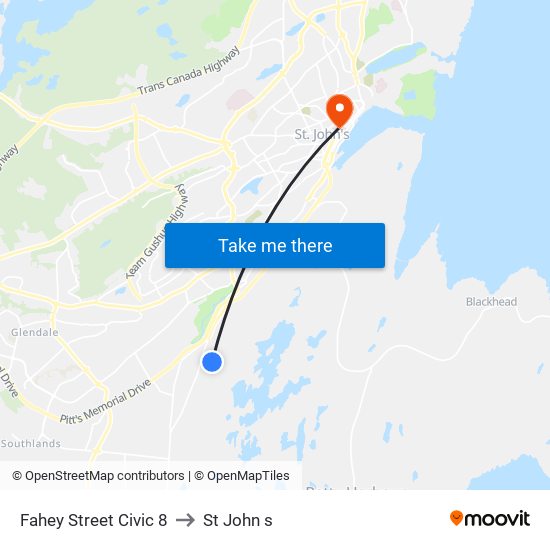 Fahey Street Civic 8 to St John s map
