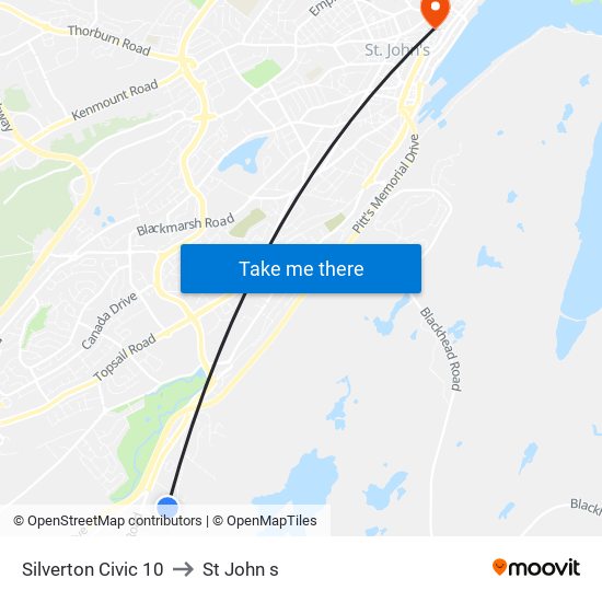 Silverton Civic 10 to St John s map