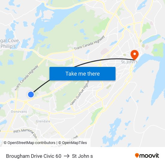 Brougham Drive Civic 60 to St John s map