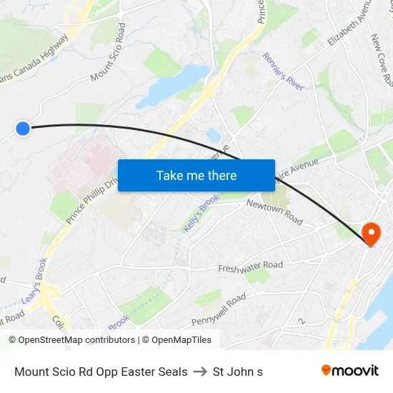 Mount Scio Rd Opp Easter Seals to St John s map