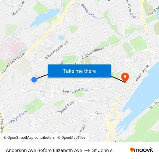 Anderson Ave Before Elizabeth Ave to St John s map