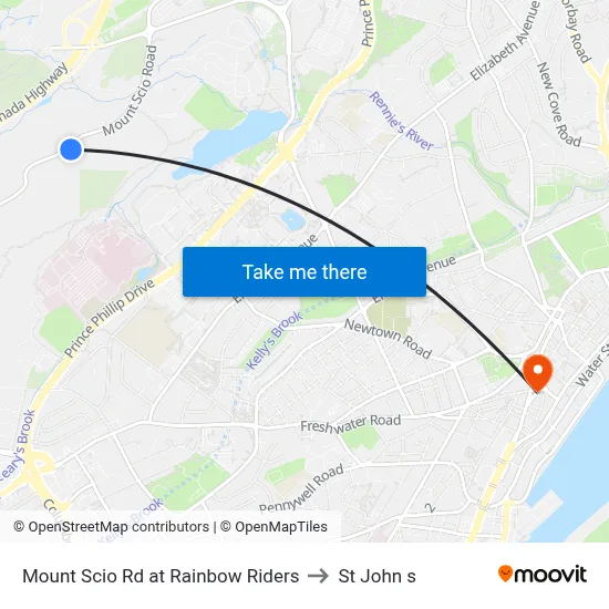 Mount Scio Rd at Rainbow Riders to St John s map
