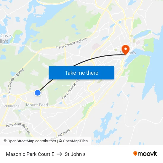 Masonic Park Court E to St John s map