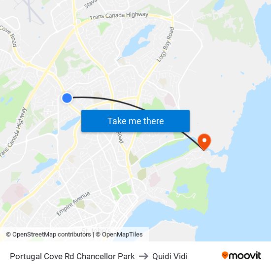 Portugal Cove Rd  Chancellor Park to Quidi Vidi map