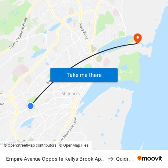 Empire Avenue Opposite Kellys Brook Apartments to Quidi Vidi map