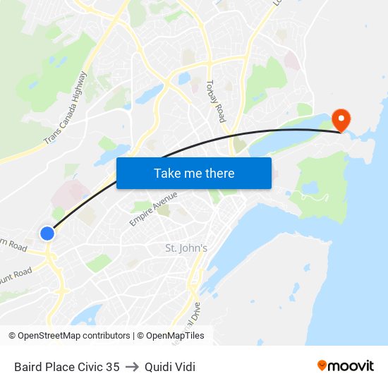 Baird Place Civic 35 to Quidi Vidi map