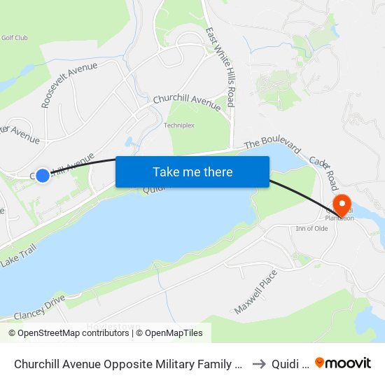 Churchill Avenue Opposite Military Family Resource Centre to Quidi Vidi map