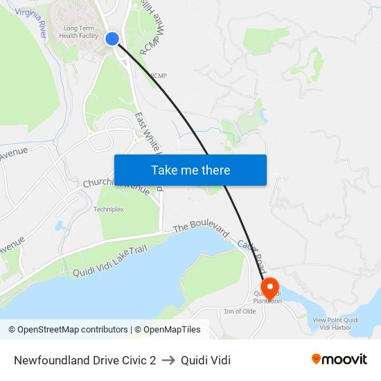 Newfoundland Drive Civic 2 to Quidi Vidi map