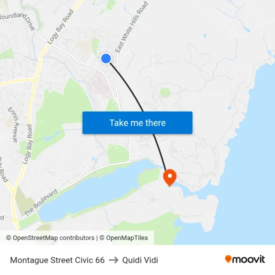 Montague Street Civic 66 to Quidi Vidi map