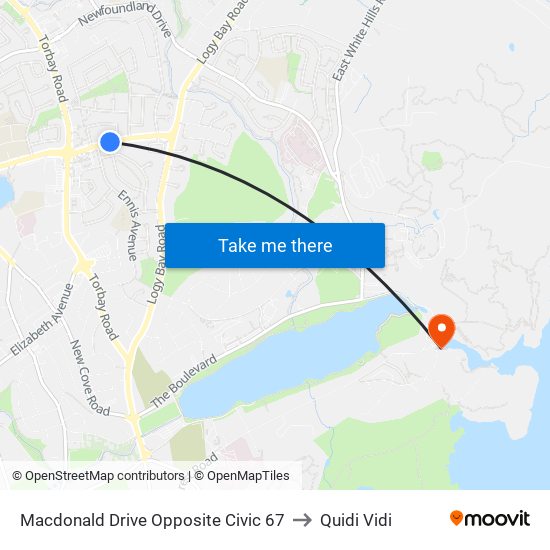 Macdonald Drive Opposite Civic 67 to Quidi Vidi map