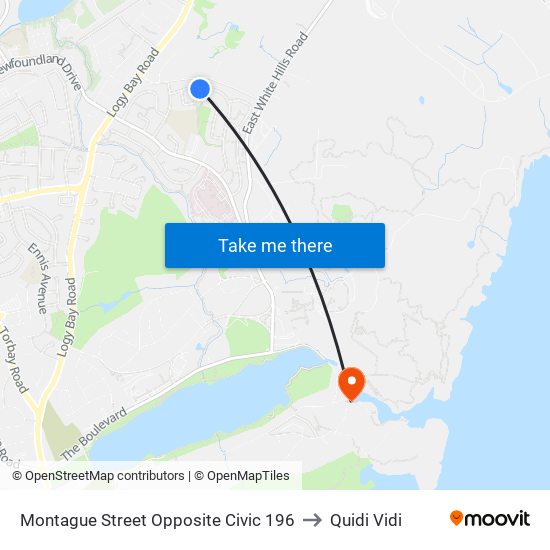 Montague Street Opposite Civic 196 to Quidi Vidi map