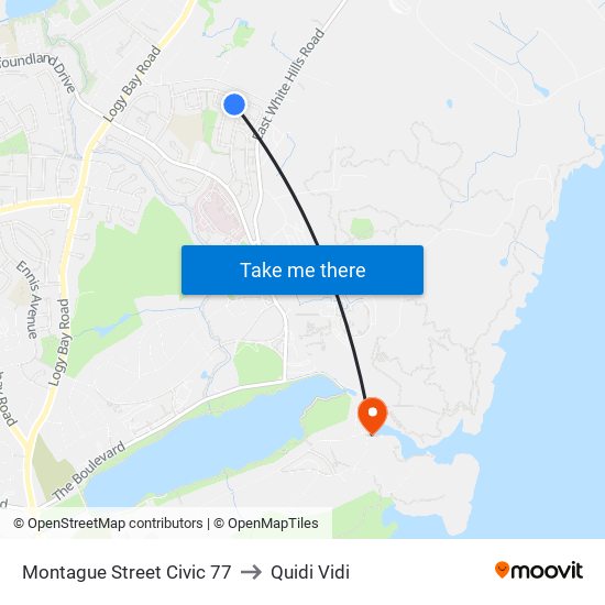 Montague Street Civic 77 to Quidi Vidi map