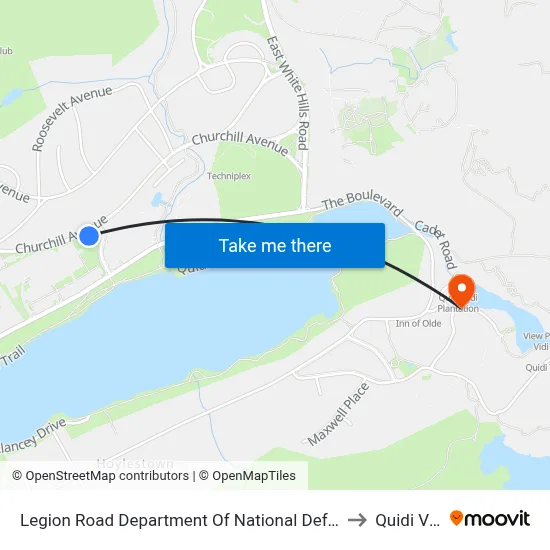 Legion Road Department Of National Defence to Quidi Vidi map
