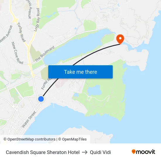 Cavendish Square Sheraton Hotel to Quidi Vidi map