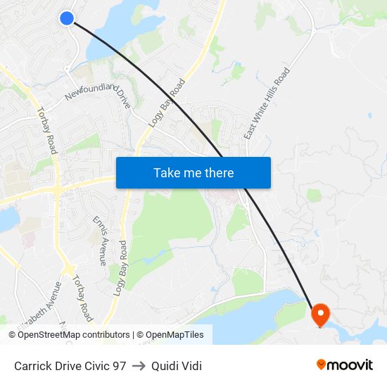 Carrick Drive Civic 97 to Quidi Vidi map