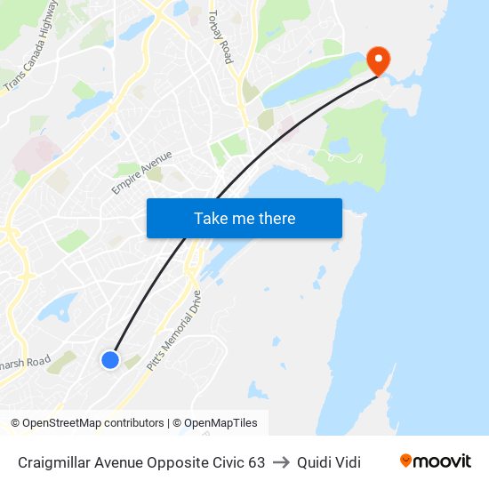 Craigmillar Avenue Opposite Civic 63 to Quidi Vidi map