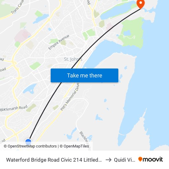 Waterford Bridge Road Civic 214 Littledale to Quidi Vidi map