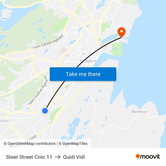 Steer Street Civic 11 to Quidi Vidi map