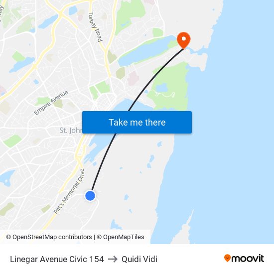 Linegar Avenue Civic 154 to Quidi Vidi map