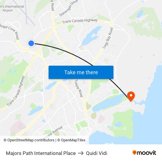 Majors Path International Place to Quidi Vidi map