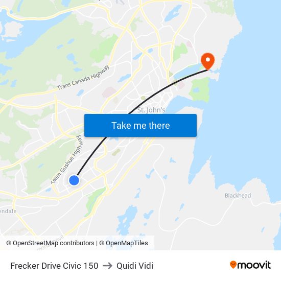 Frecker Drive Civic 150 to Quidi Vidi map