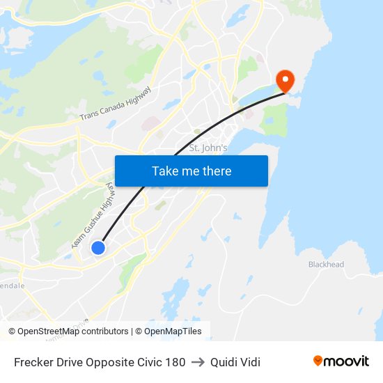 Frecker Drive Opposite Civic 180 to Quidi Vidi map