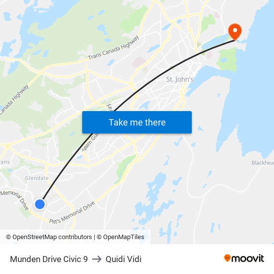 Munden Drive Civic 9 to Quidi Vidi map