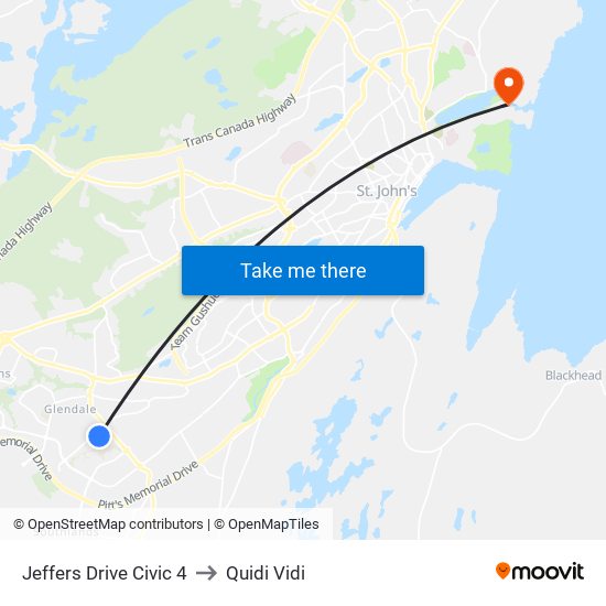 Jeffers Drive Civic 4 to Quidi Vidi map