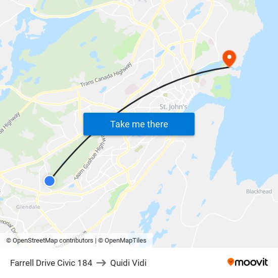 Farrell Drive Civic 184 to Quidi Vidi map