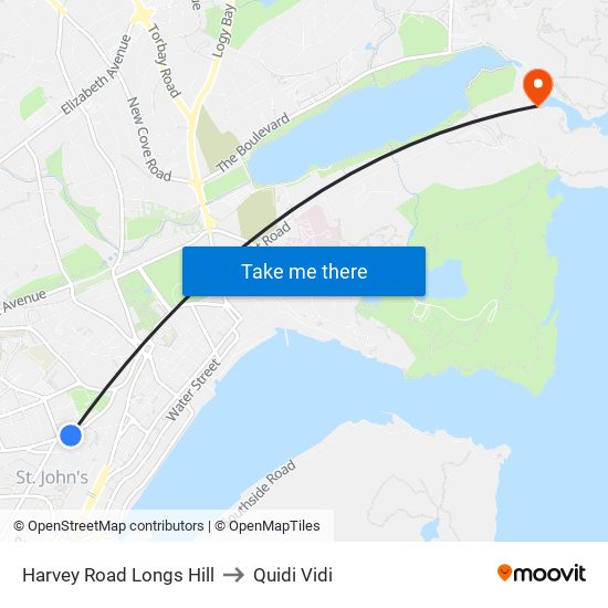 Harvey Road Longs Hill to Quidi Vidi map