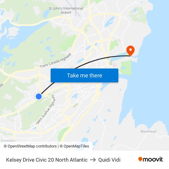 Kelsey Drive Civic 20 North Atlantic to Quidi Vidi map