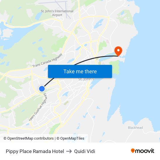 Pippy Place Ramada Hotel to Quidi Vidi map